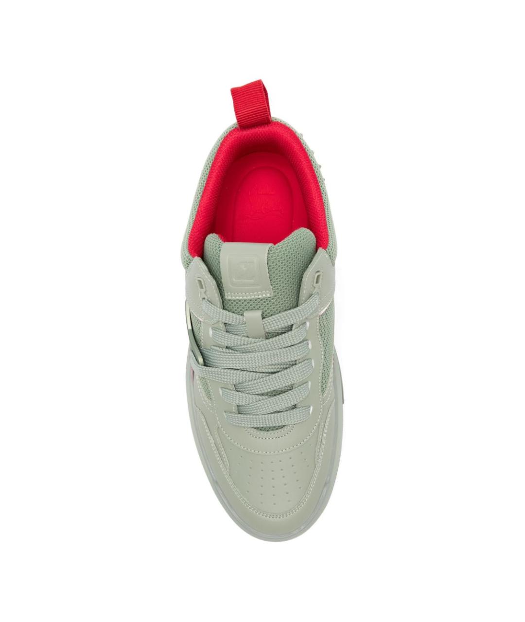 CHRISTIAN LOUBOUTIN Зеленые кожаные низкие кроссовки / кеды, фото 4