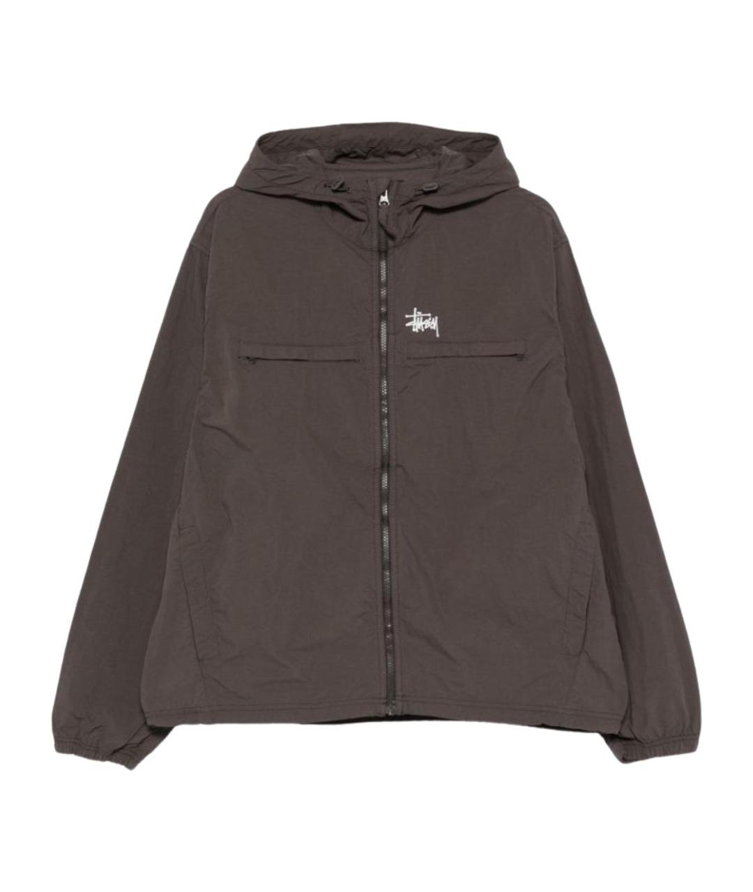 STUSSY Коричневая полиамидовая куртка, фото 1