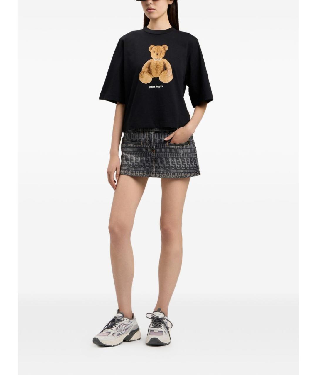PALM ANGELS Черная хлопковая футболка, фото 3