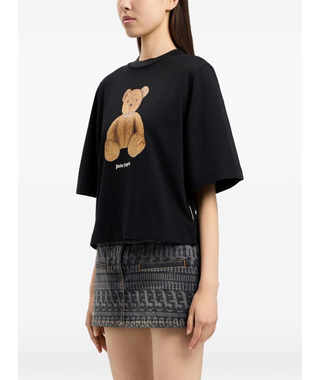 PALM ANGELS Черная хлопковая футболка, фото 2