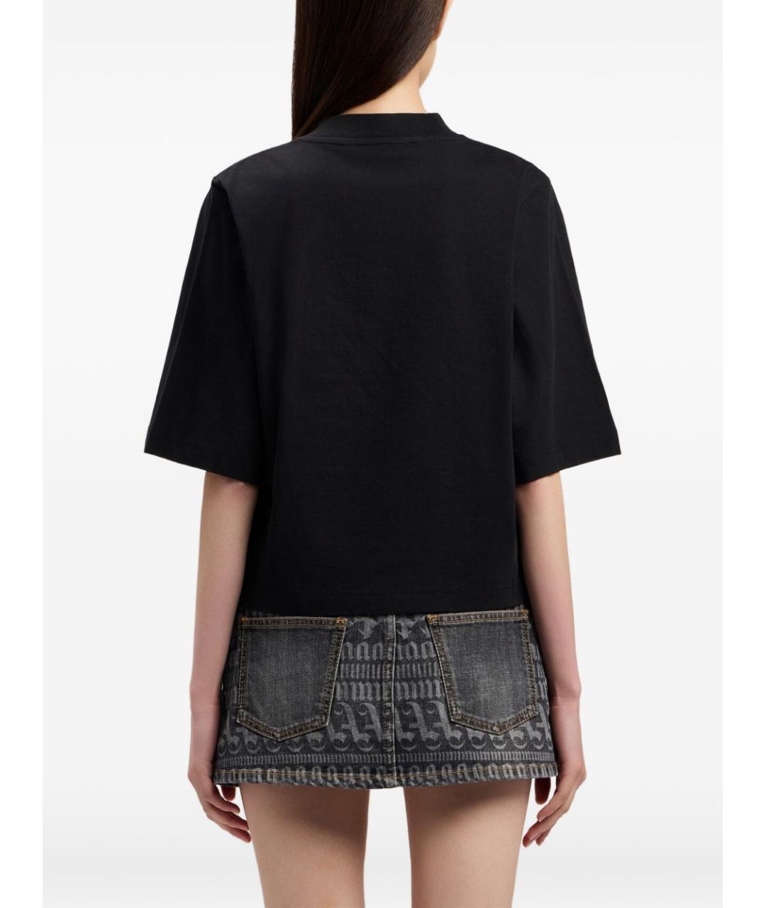 PALM ANGELS Черная хлопковая футболка, фото 4