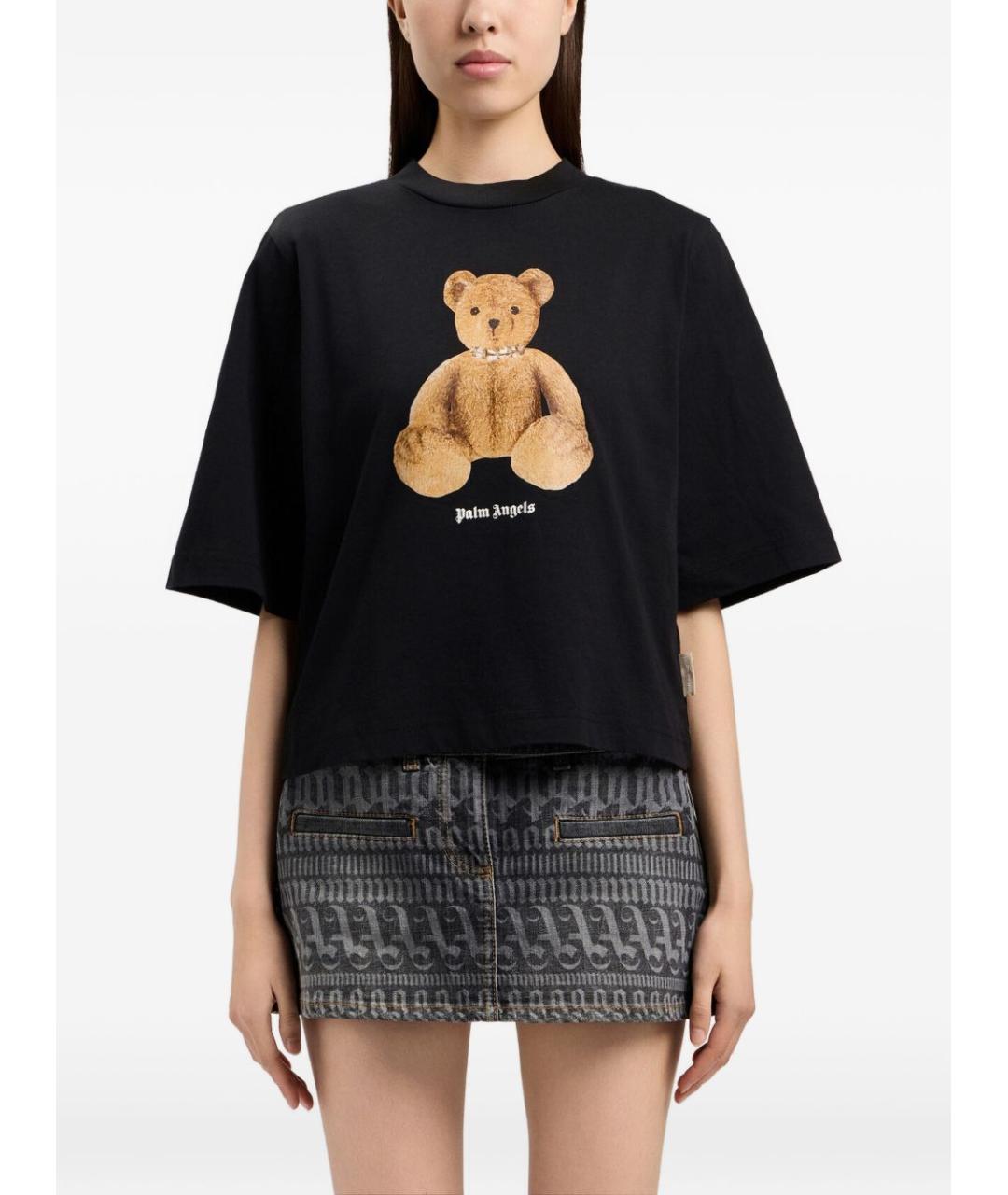 PALM ANGELS Черная хлопковая футболка, фото 5