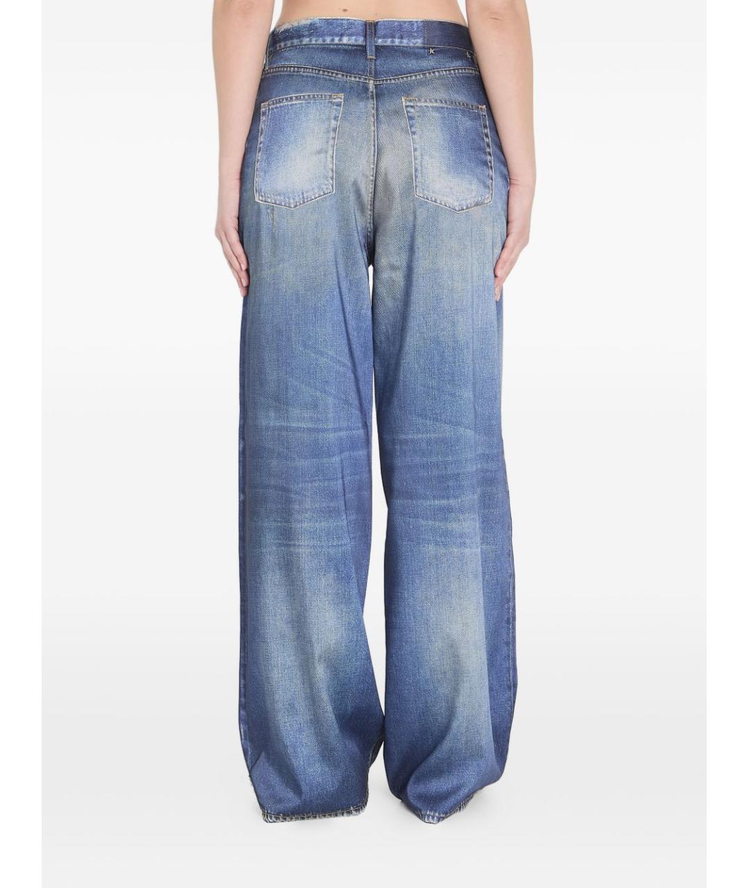 GOLDEN GOOSE DELUXE BRAND Синие хлопковые прямые джинсы, фото 4