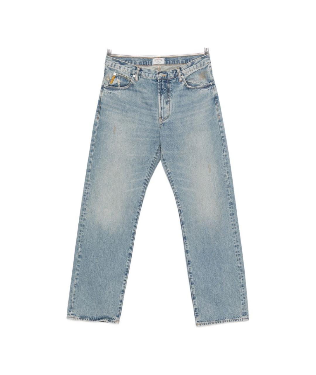 EMPORIO ARMANI Голубые хлопковые прямые джинсы, фото 1