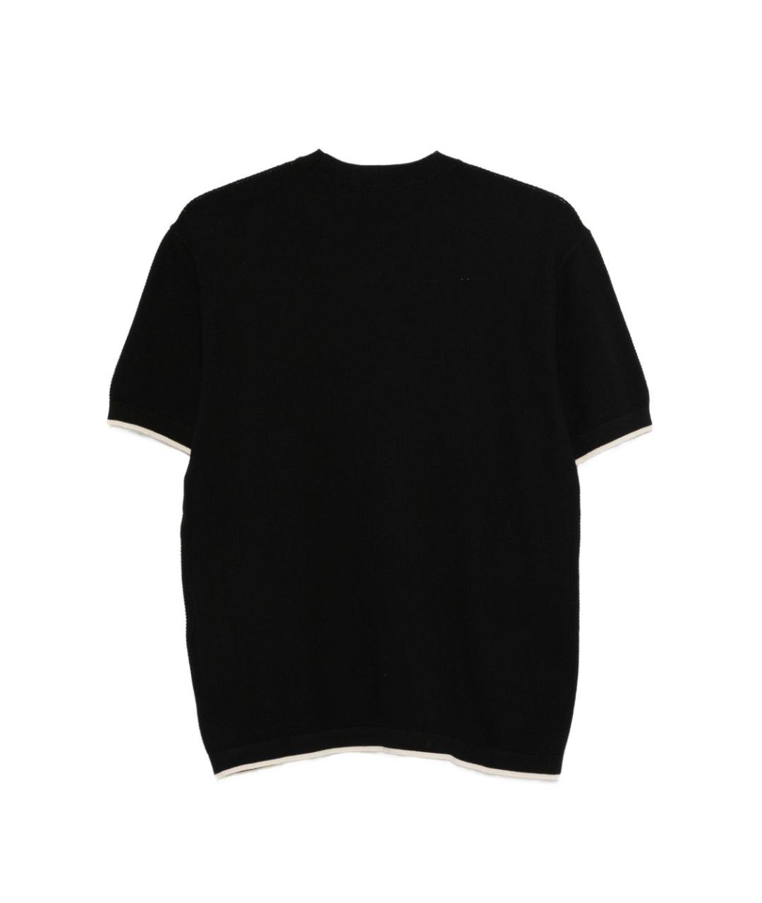 EMPORIO ARMANI Черная хлопковая футболка, фото 2