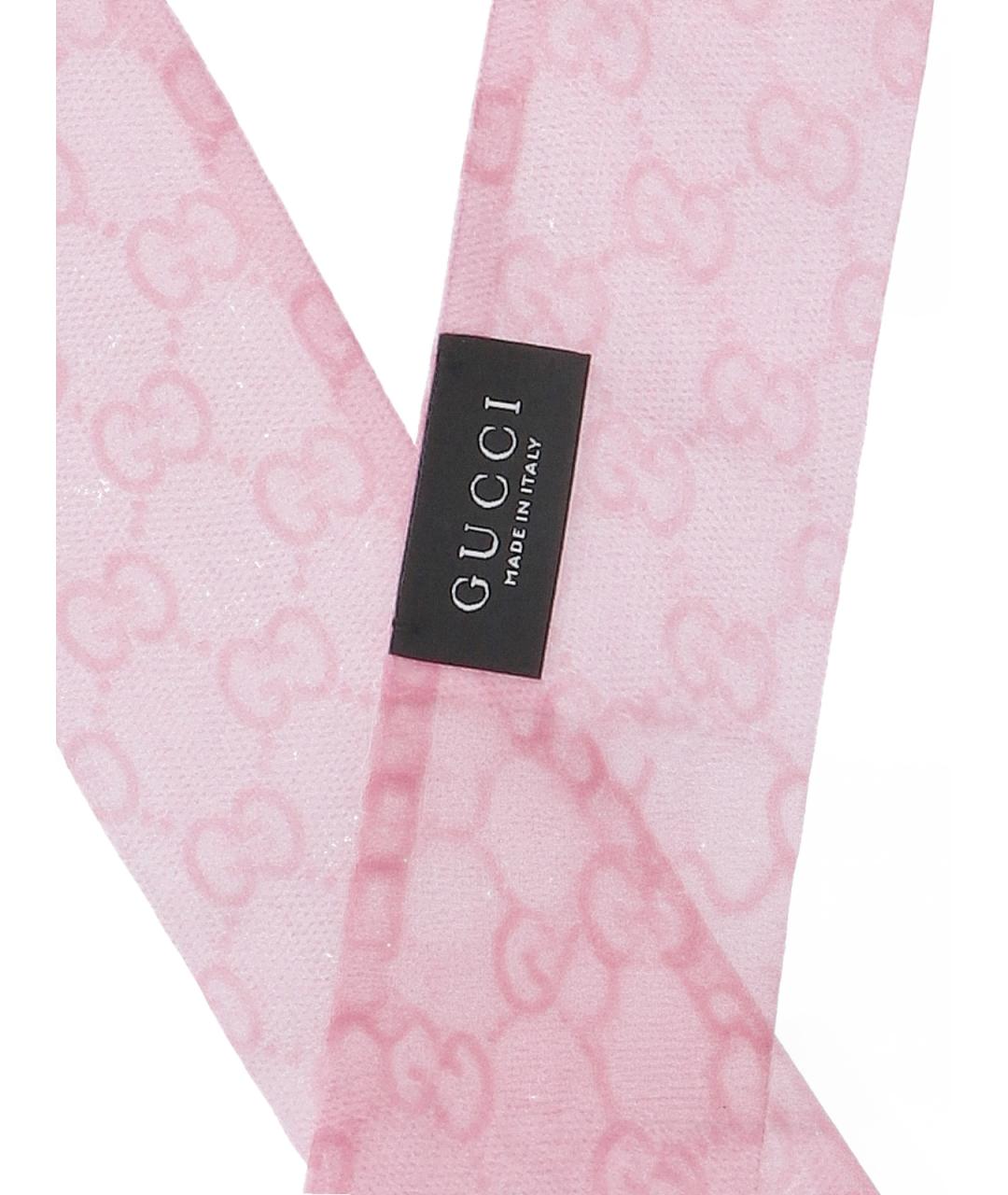 GUCCI Розовый шелковый шарф, фото 2