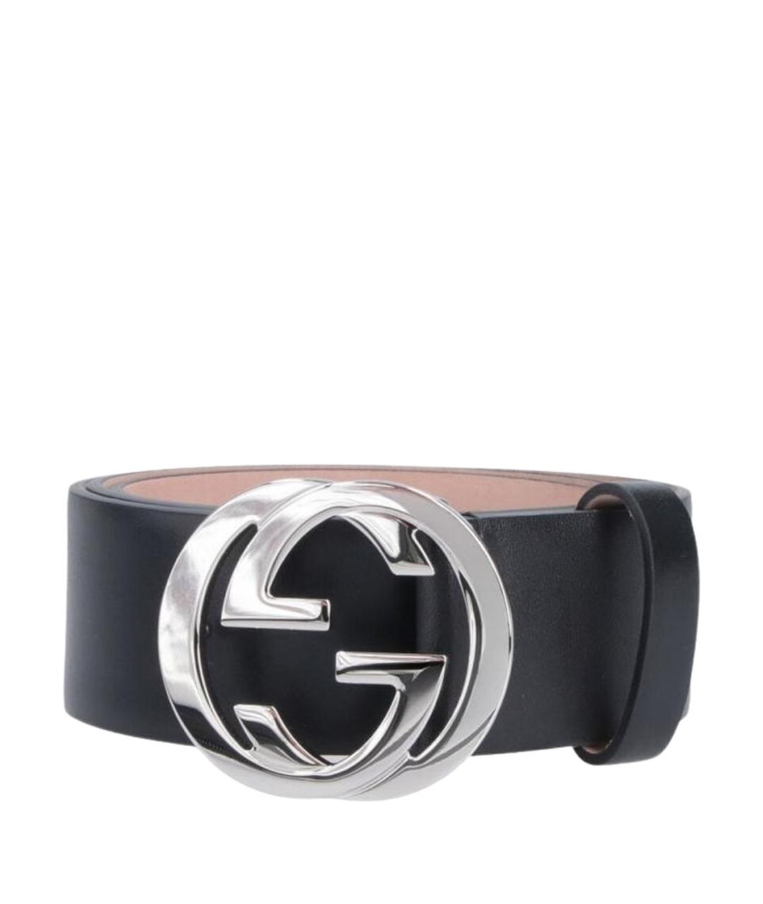 GUCCI Черный кожаный ремень, фото 1