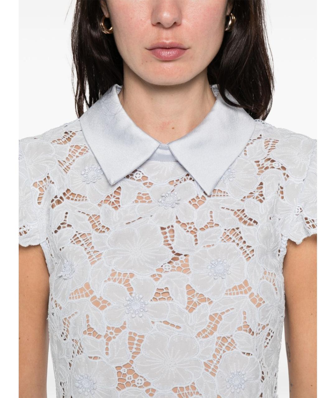 SELF-PORTRAIT Голубое полиэстеровое повседневное платье, фото 4