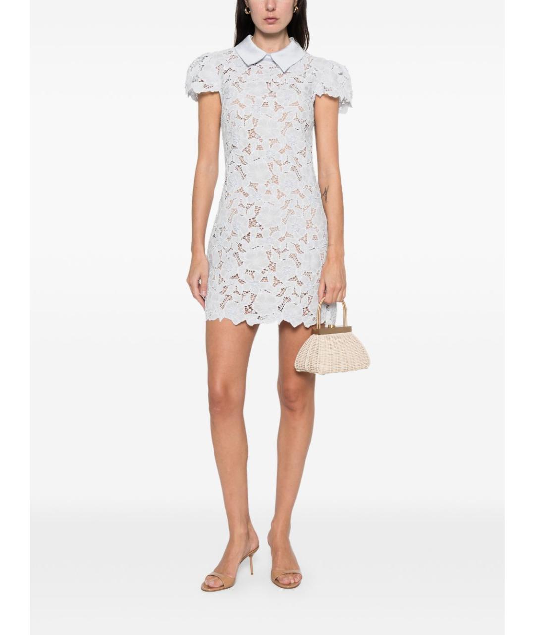 SELF-PORTRAIT Голубое полиэстеровое повседневное платье, фото 3