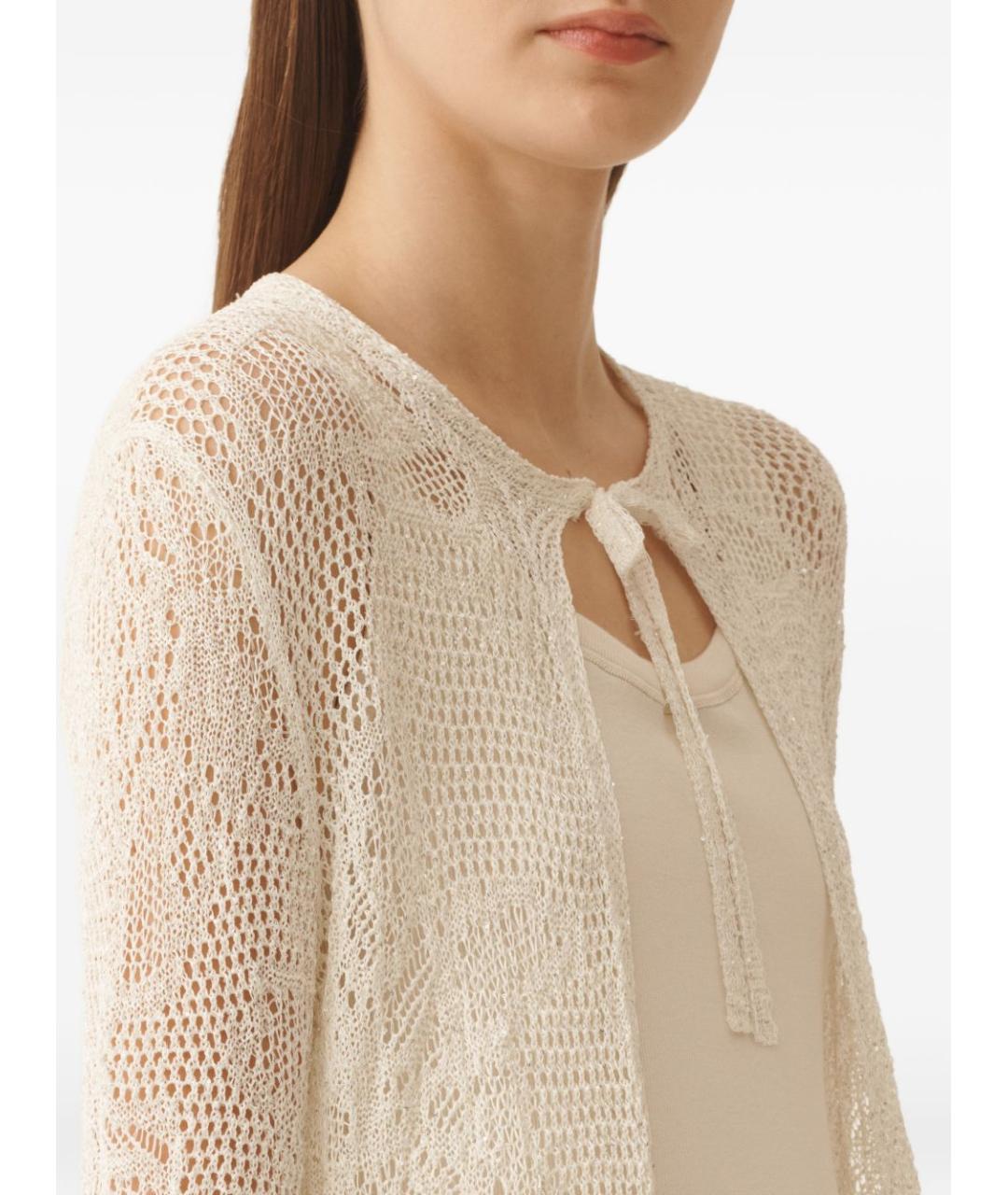 FABIANA FILIPPI Белый хлопковый кардиган, фото 2