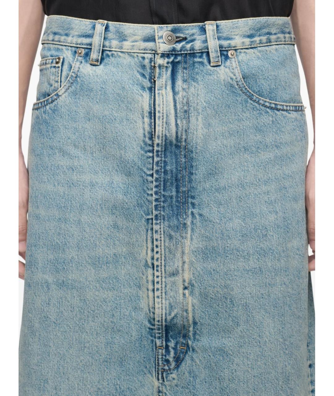 MAISON MARGIELA Голубые хлопковые шорты, фото 4