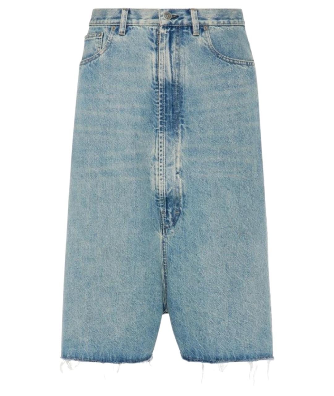 MAISON MARGIELA Голубые хлопковые шорты, фото 1