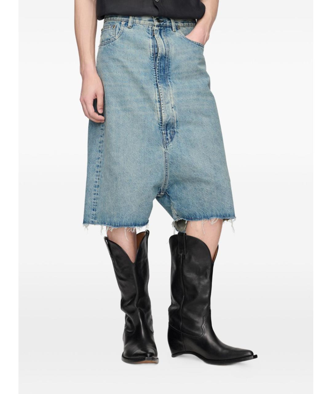 MAISON MARGIELA Голубые хлопковые шорты, фото 2