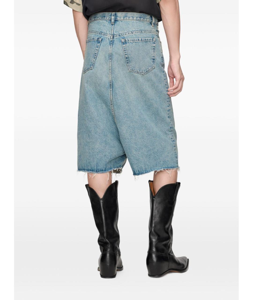 MAISON MARGIELA Голубые хлопковые шорты, фото 5