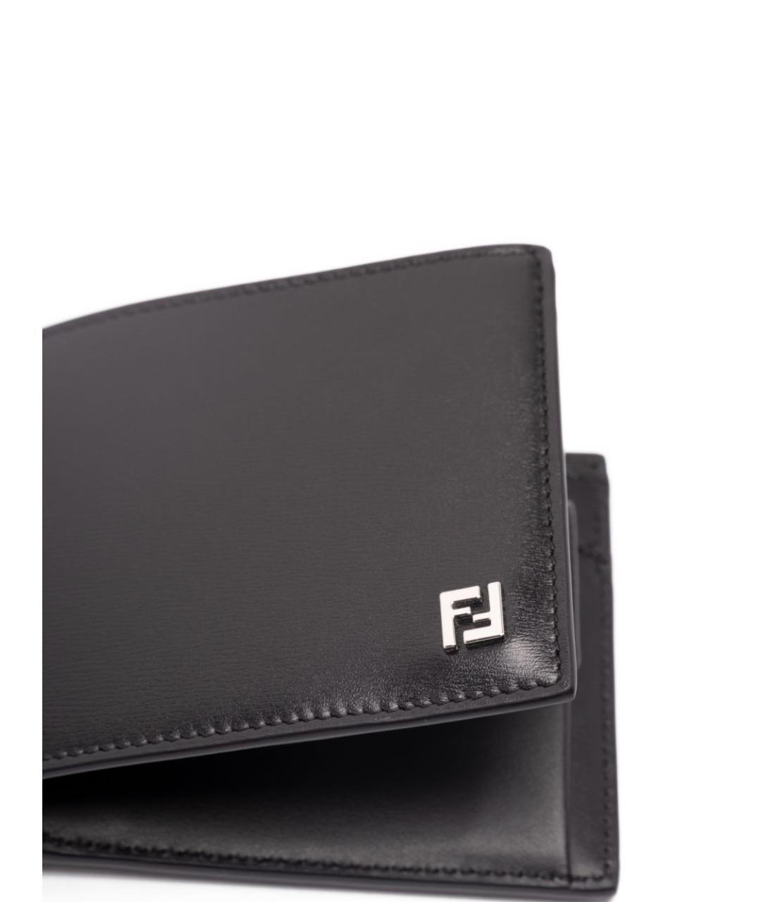 FENDI Черный кожаный кошелек, фото 2