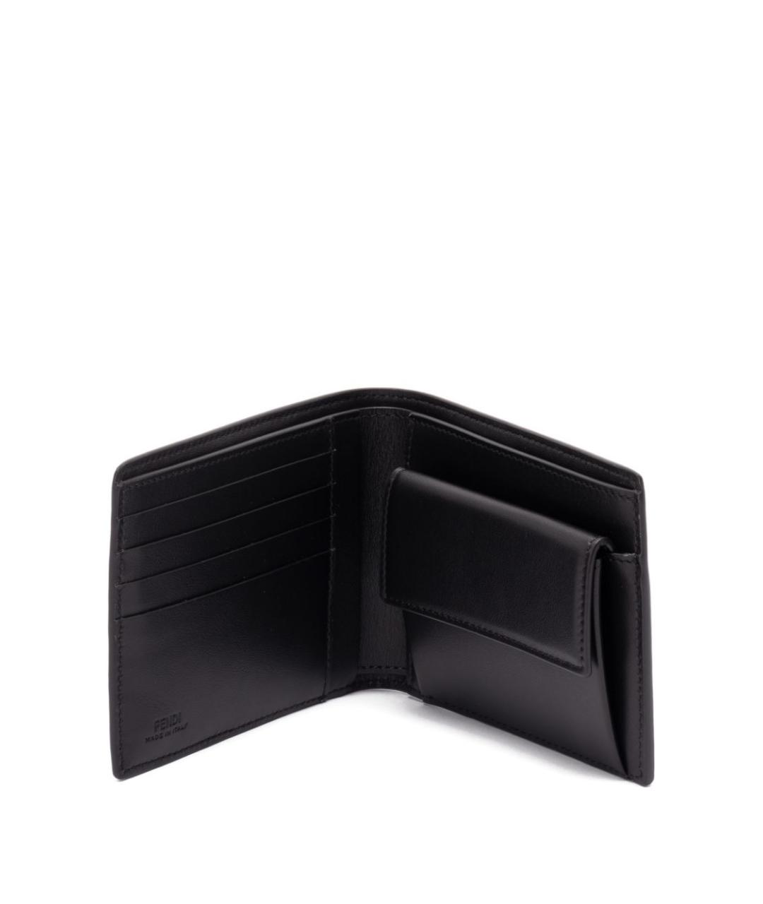 FENDI Черный кожаный кошелек, фото 3