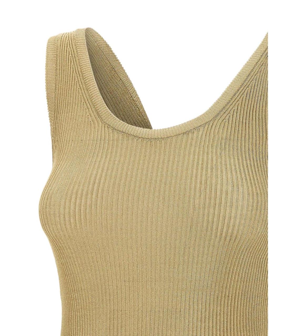 MAX MARA Бежевая хлопковая майка, фото 3