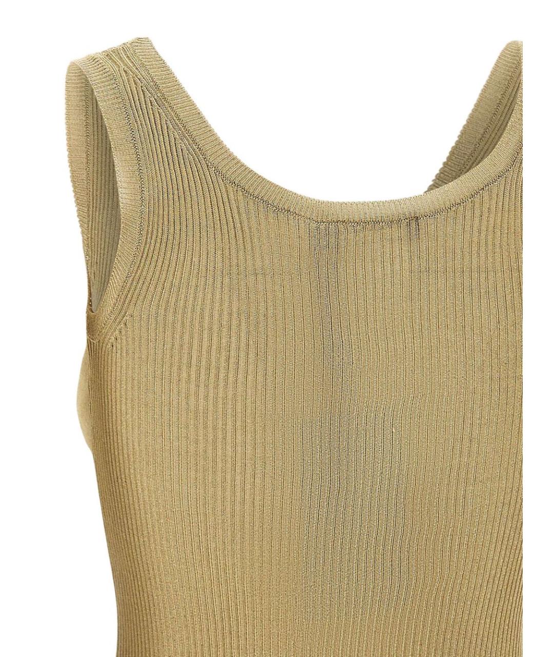 MAX MARA Бежевая хлопковая майка, фото 4