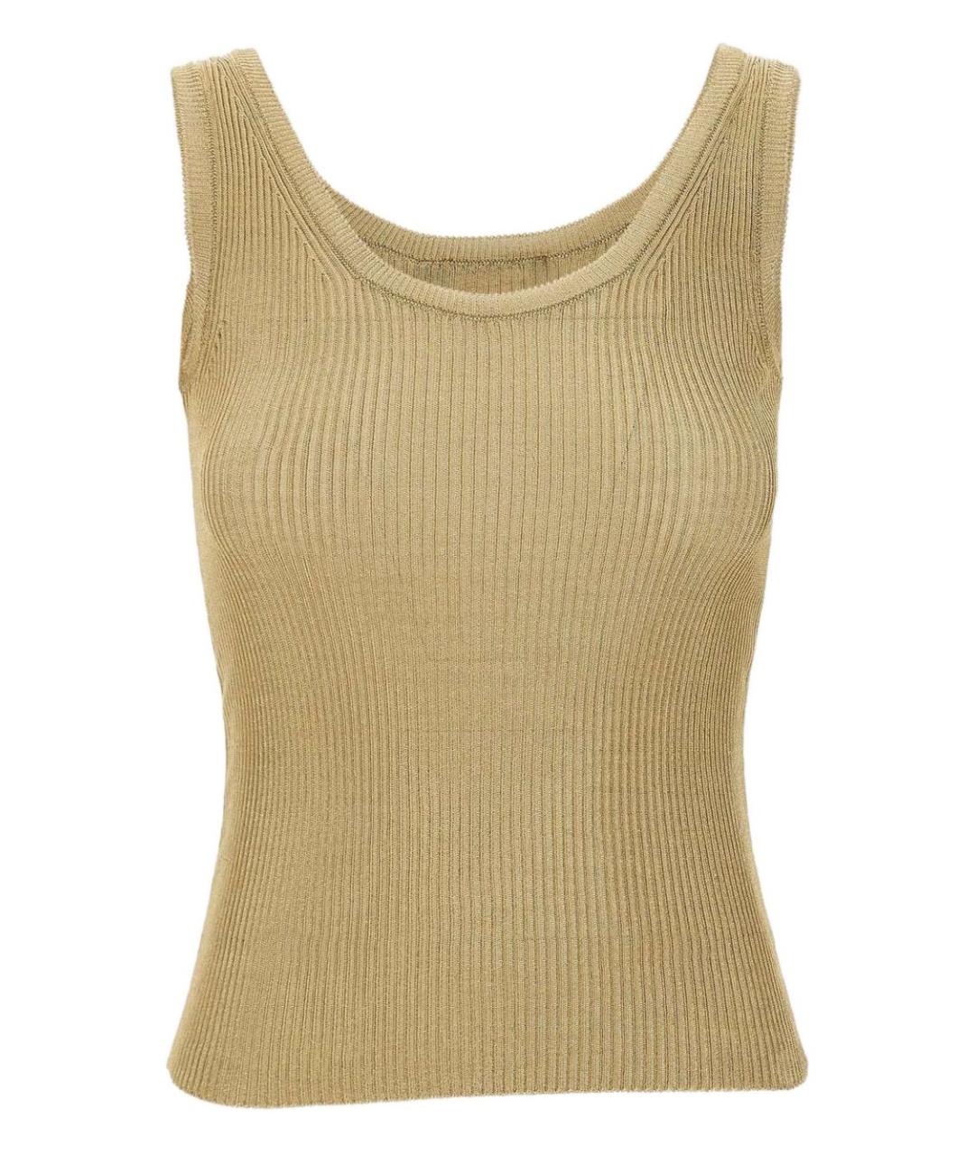 MAX MARA Бежевая хлопковая майка, фото 1