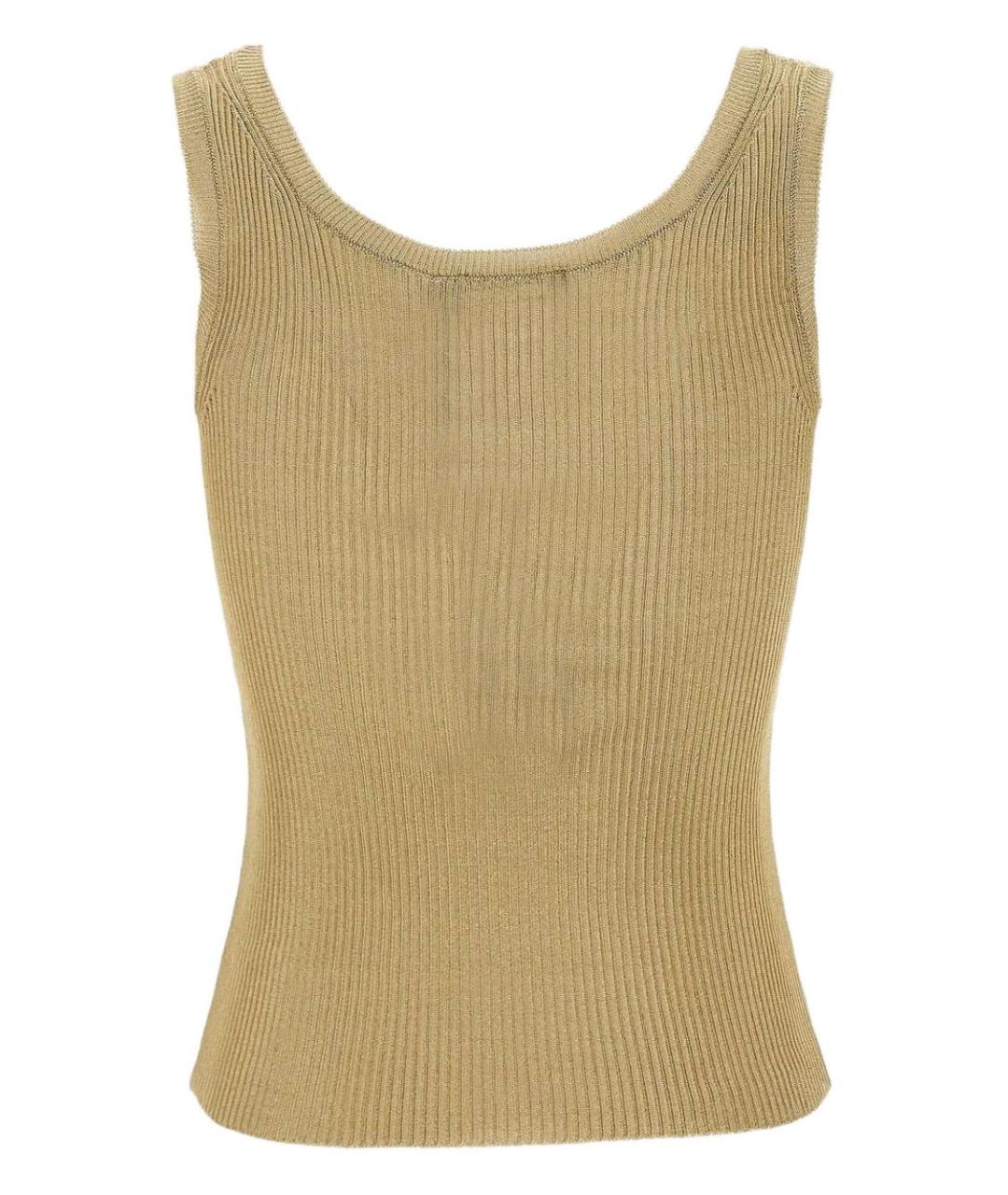 MAX MARA Бежевая хлопковая майка, фото 2