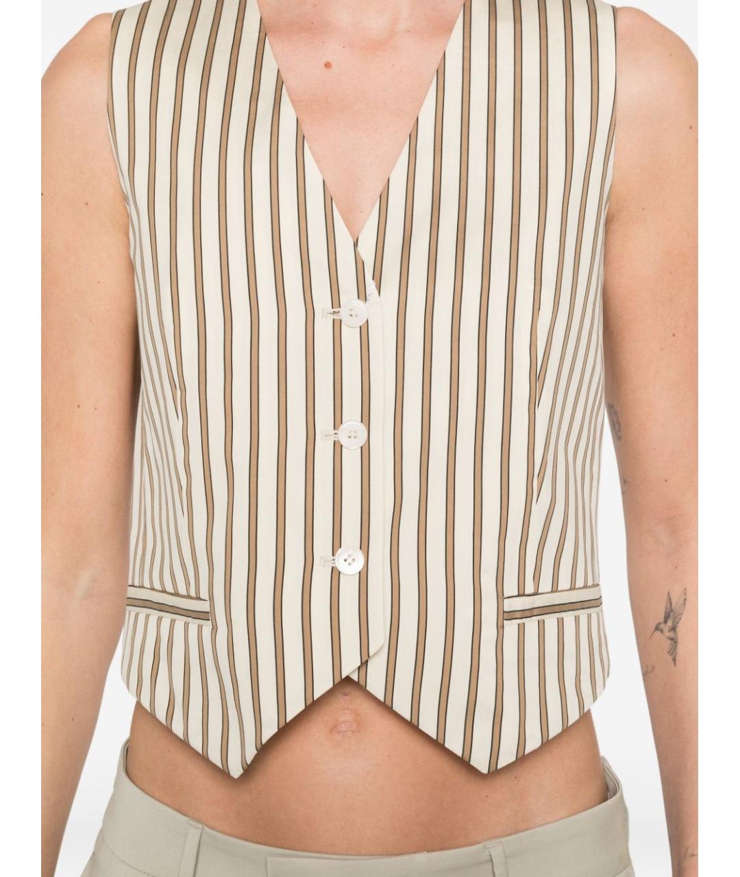 MAX MARA Бежевая хлопковая жилетка, фото 2