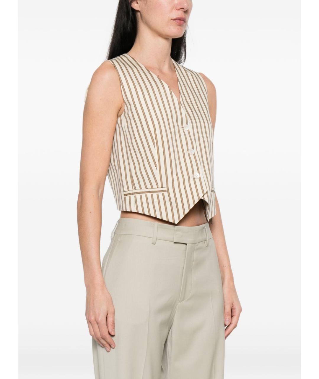 MAX MARA Бежевая хлопковая жилетка, фото 3