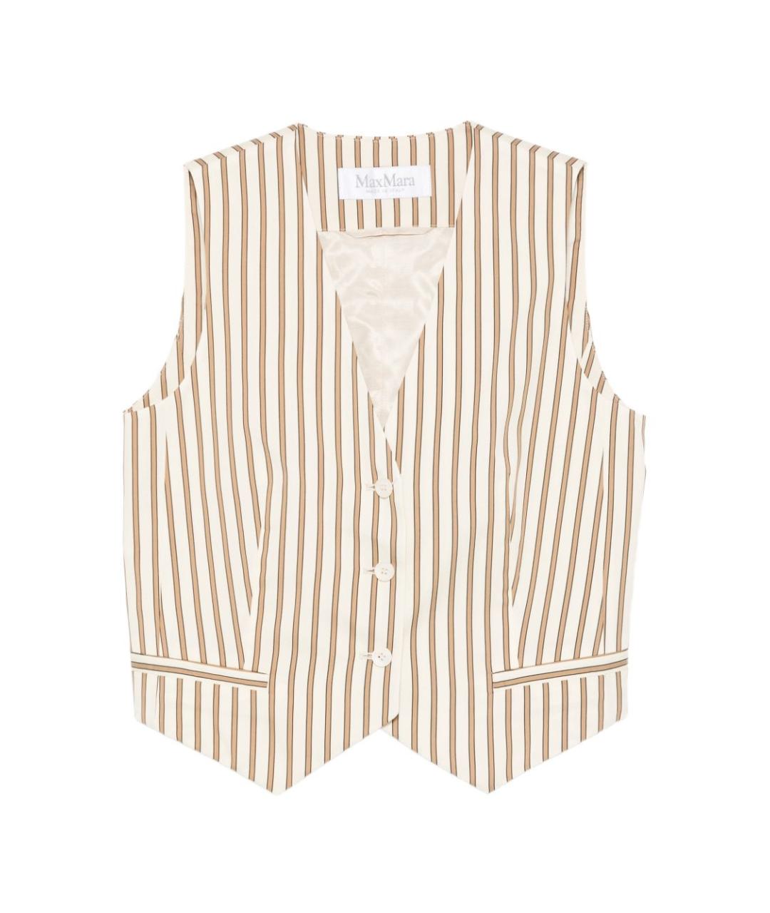 MAX MARA Бежевая хлопковая жилетка, фото 1
