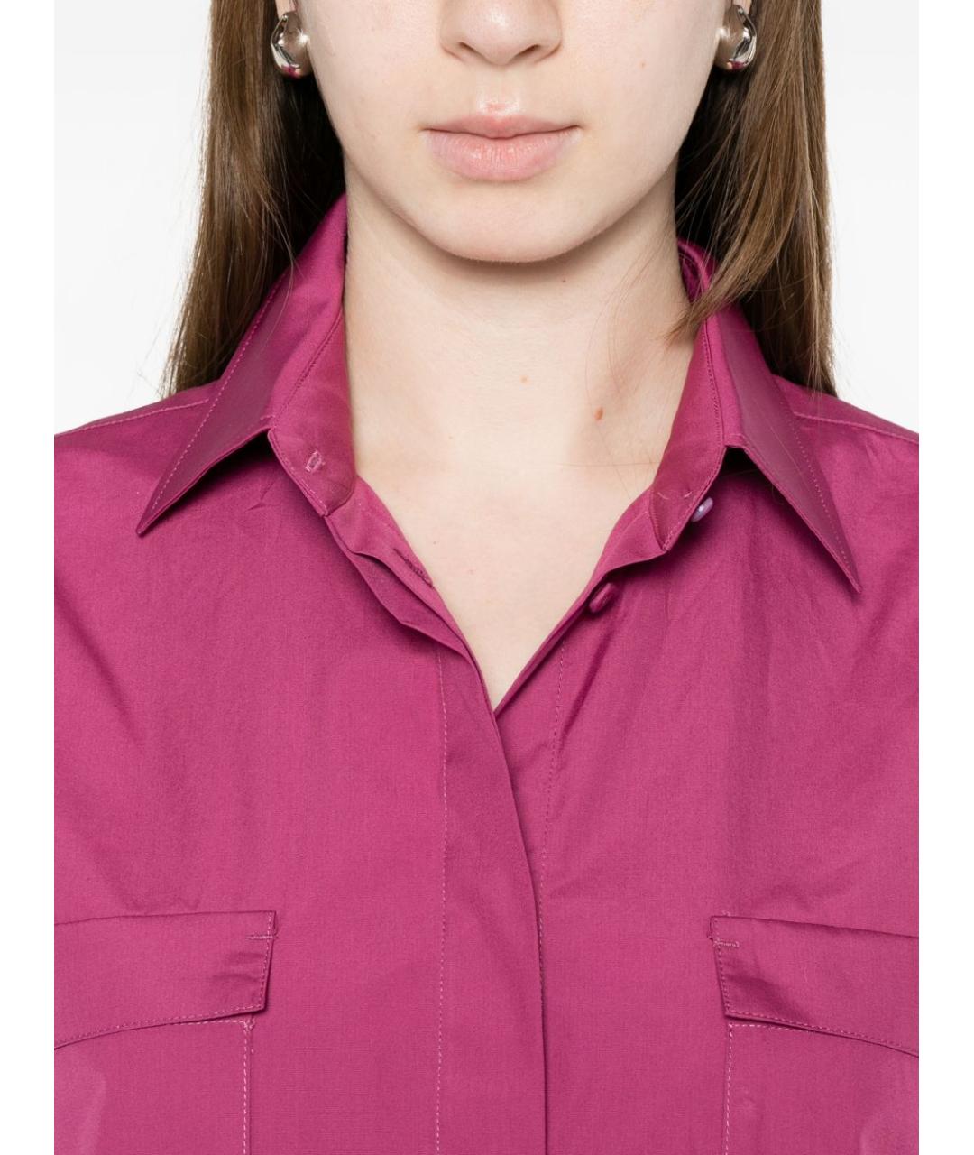 MAX MARA Розовая хлопковая рубашка, фото 5