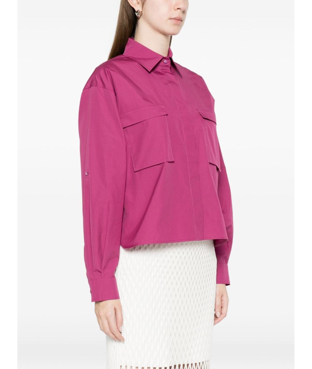 MAX MARA Розовая хлопковая рубашка, фото 4