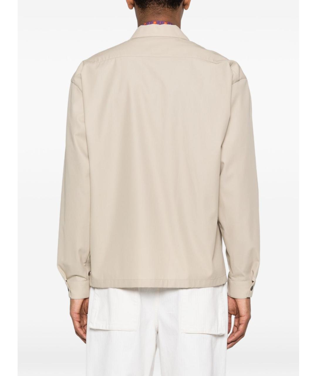 PRADA Бежевая хлопковая кэжуал рубашка, фото 4