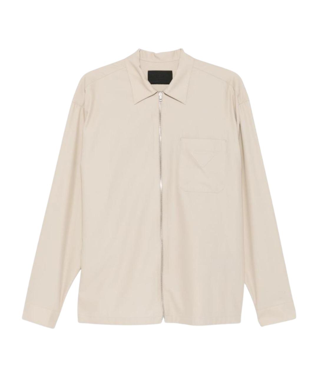 PRADA Бежевая хлопковая кэжуал рубашка, фото 1