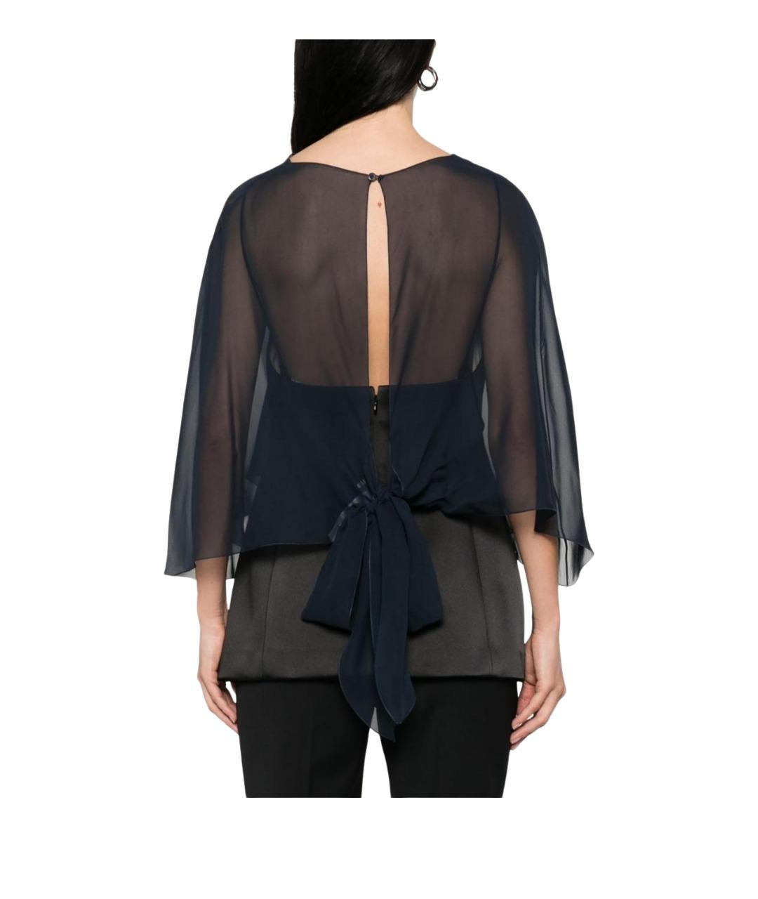 ANTONELLI FIRENZE Синий шелковый шарф, фото 3