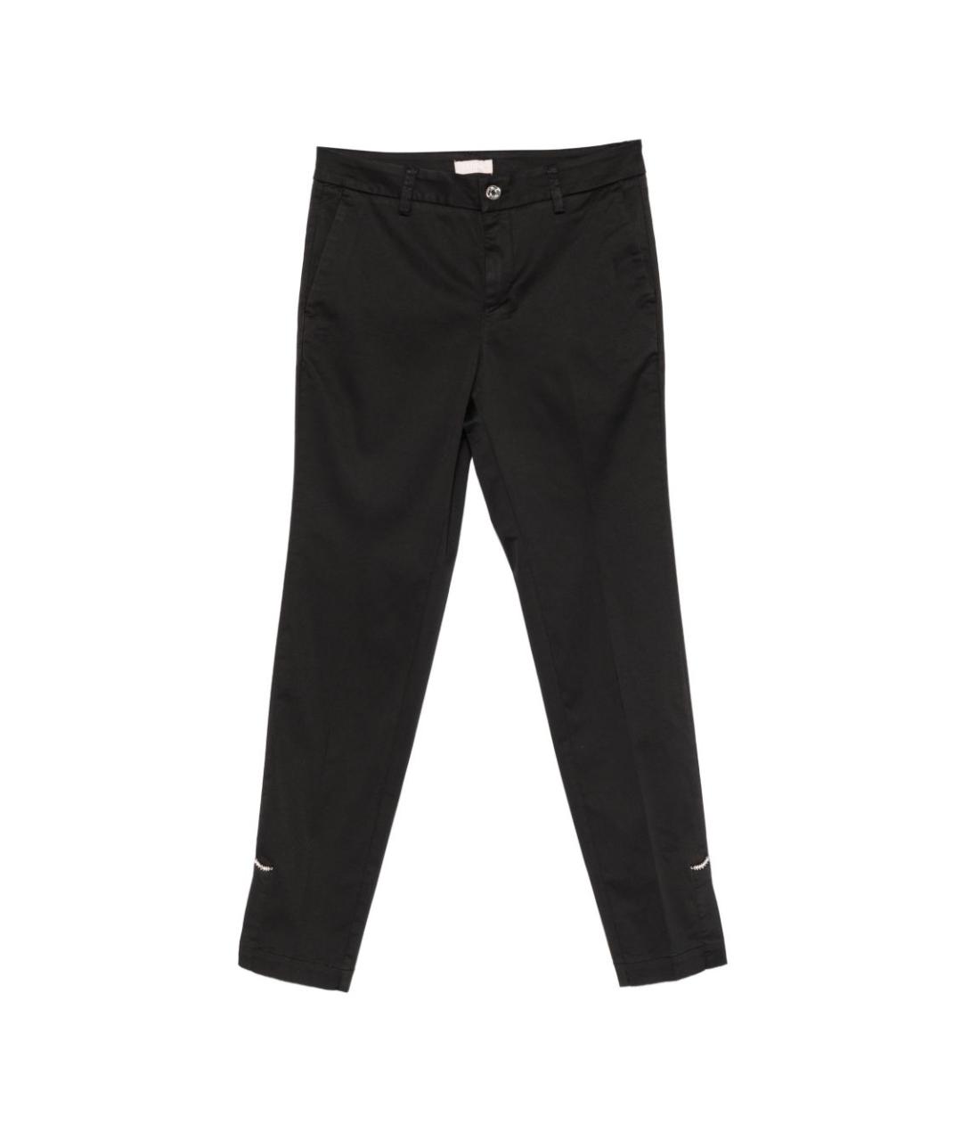 LIU JO Черные хлопковые прямые брюки, фото 1