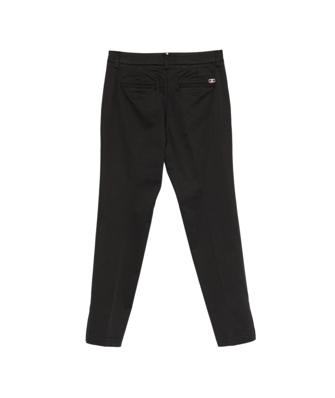 LIU JO Черные хлопковые прямые брюки, фото 2