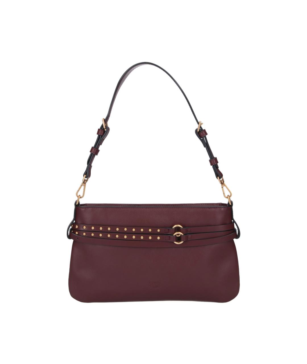 PINKO Красная кожаная сумка с короткими ручками, фото 3