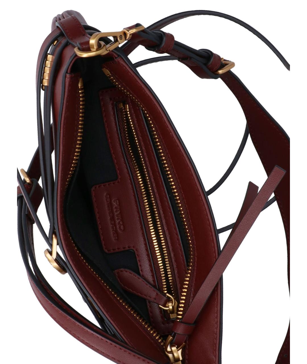 PINKO Красная кожаная сумка с короткими ручками, фото 4