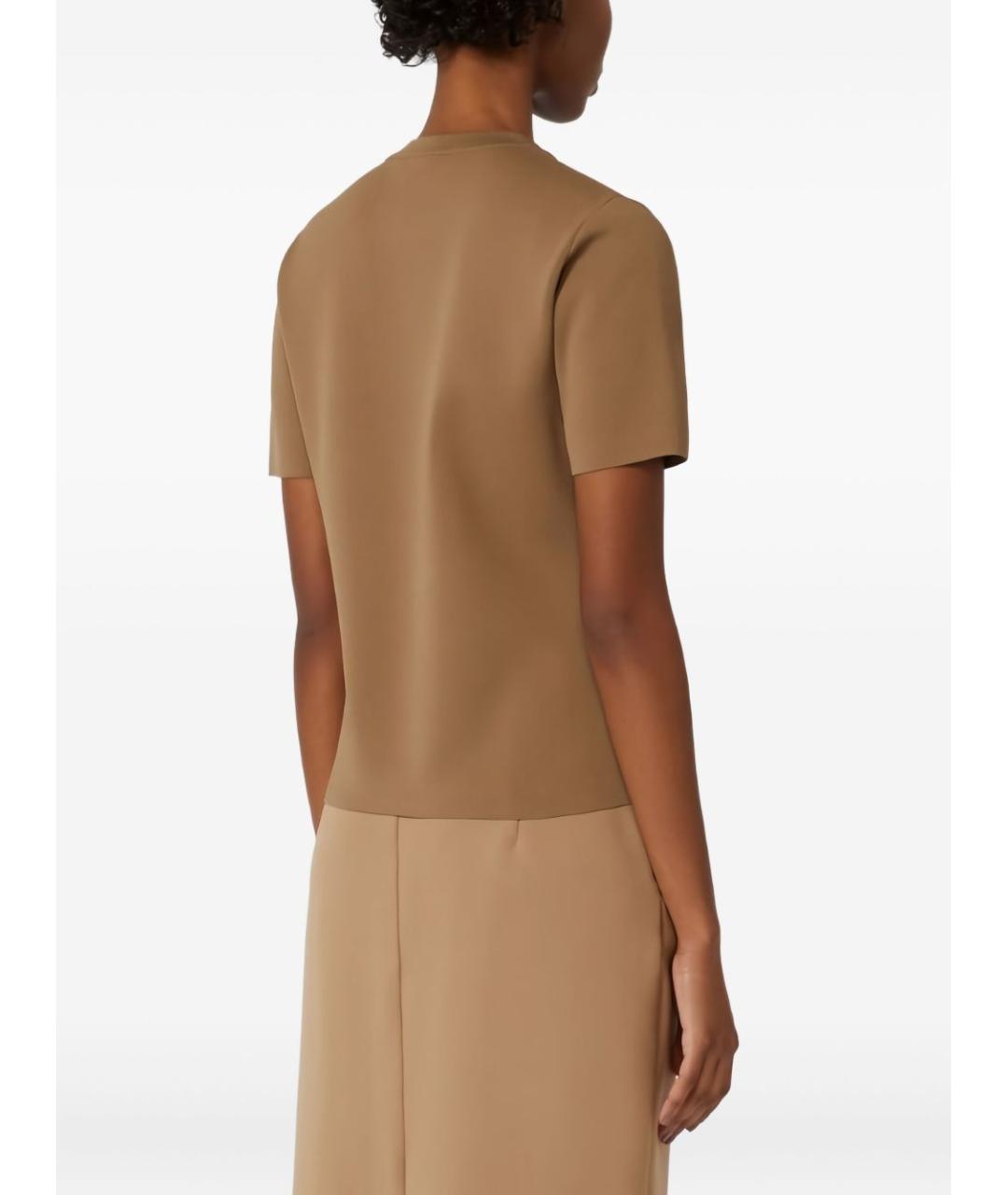 MAX MARA Коричневая вискозная футболка, фото 2