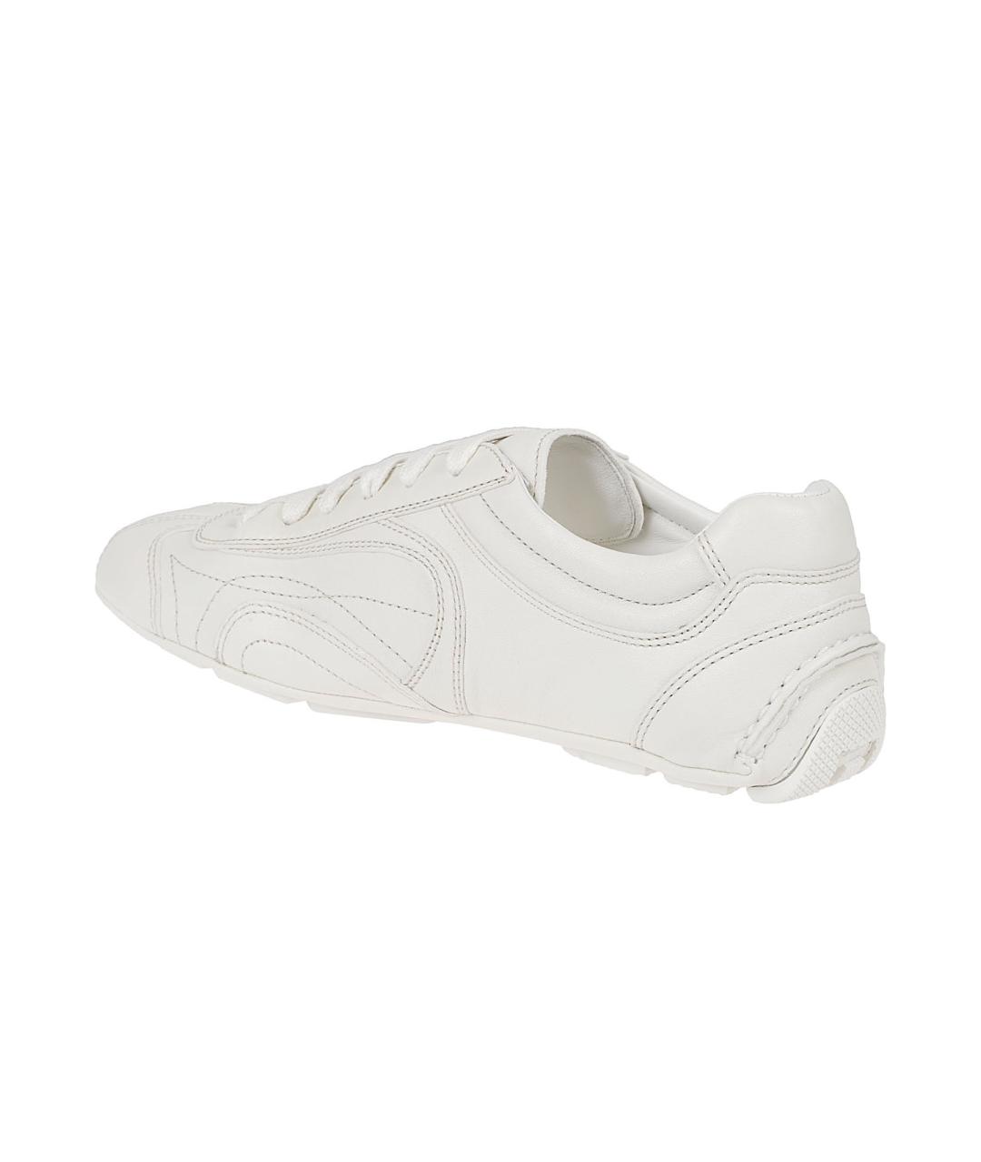 PRADA Бежевые кожаные кроссовки, фото 3