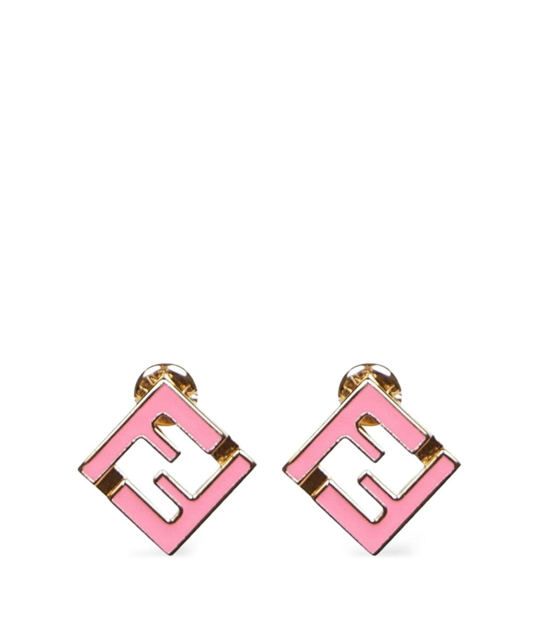FENDI Розовые металлические серьги, фото 1