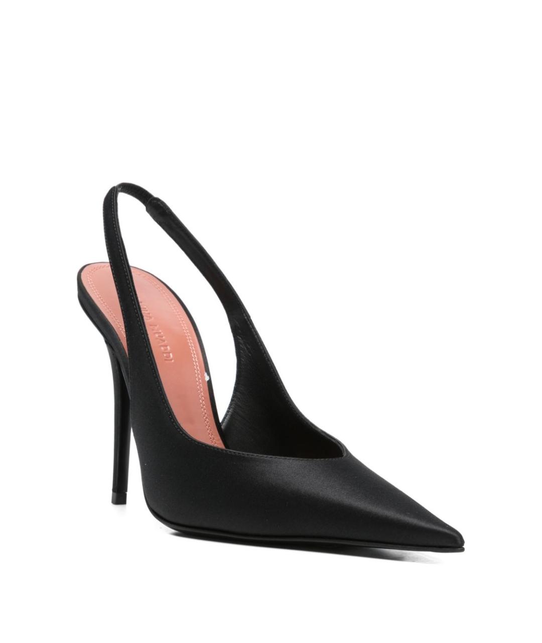 Amina Muaddi Черные текстильные туфли, фото 4