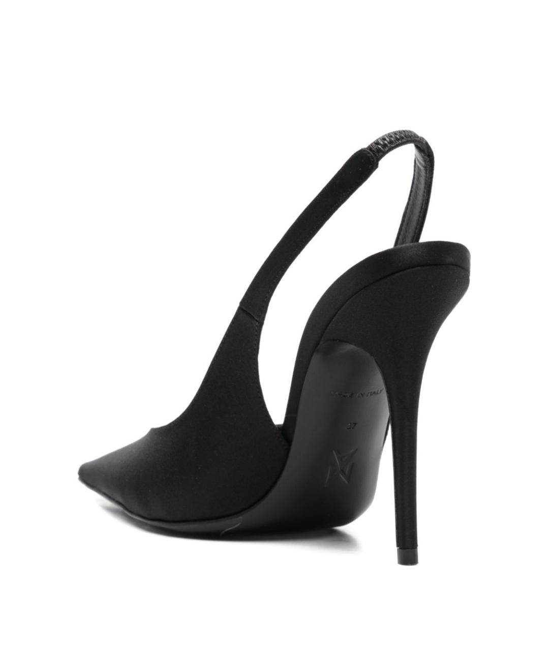 Amina Muaddi Черные текстильные туфли, фото 2