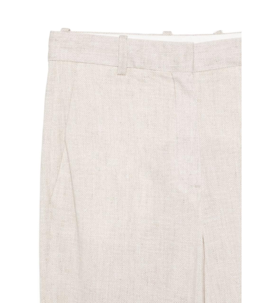 CIRCOLO 1901 Бежевые хлопковые прямые брюки, фото 3