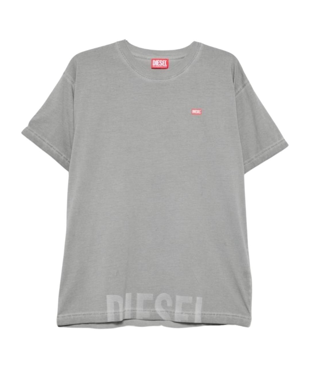 DIESEL Серая хлопковая футболка, фото 1