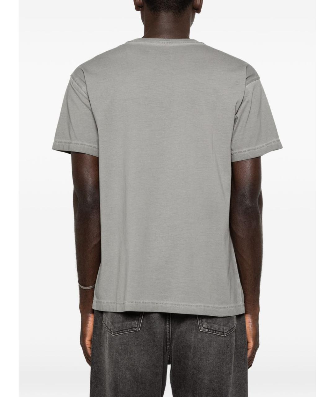 DIESEL Серая хлопковая футболка, фото 4