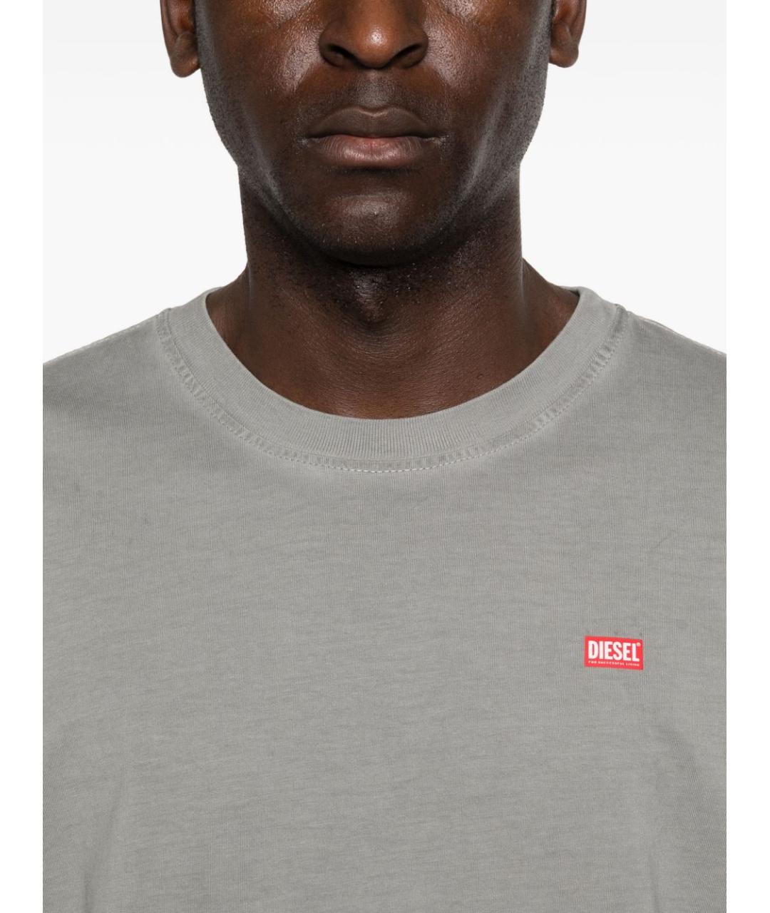 DIESEL Серая хлопковая футболка, фото 5