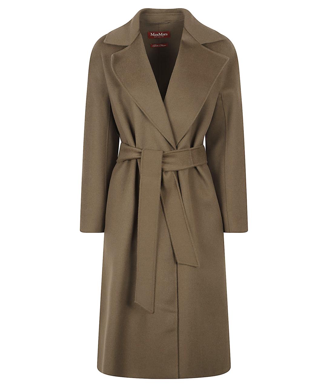 MAX MARA STUDIO Хаки шерстяное пальто, фото 1