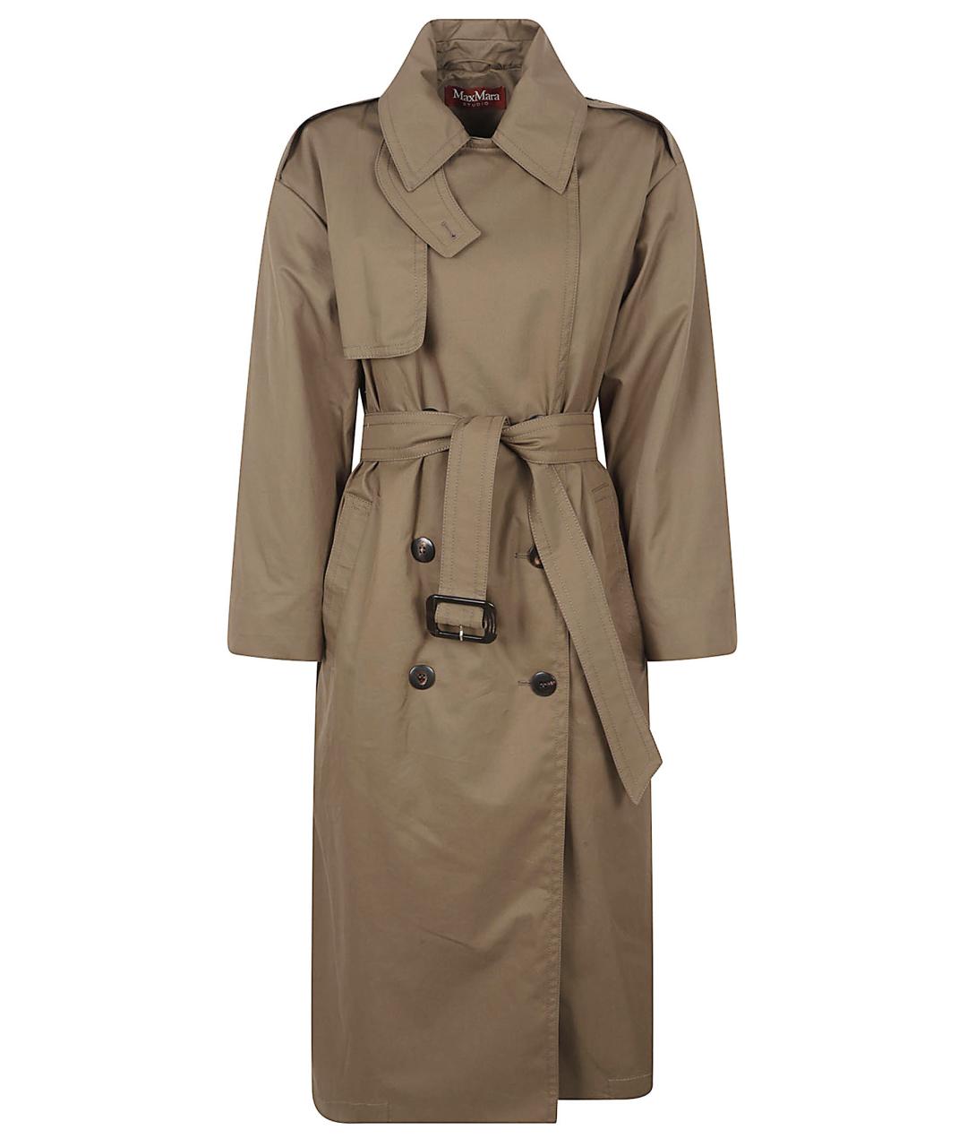 MAX MARA STUDIO Хаки хлопковый тренч/плащ, фото 1