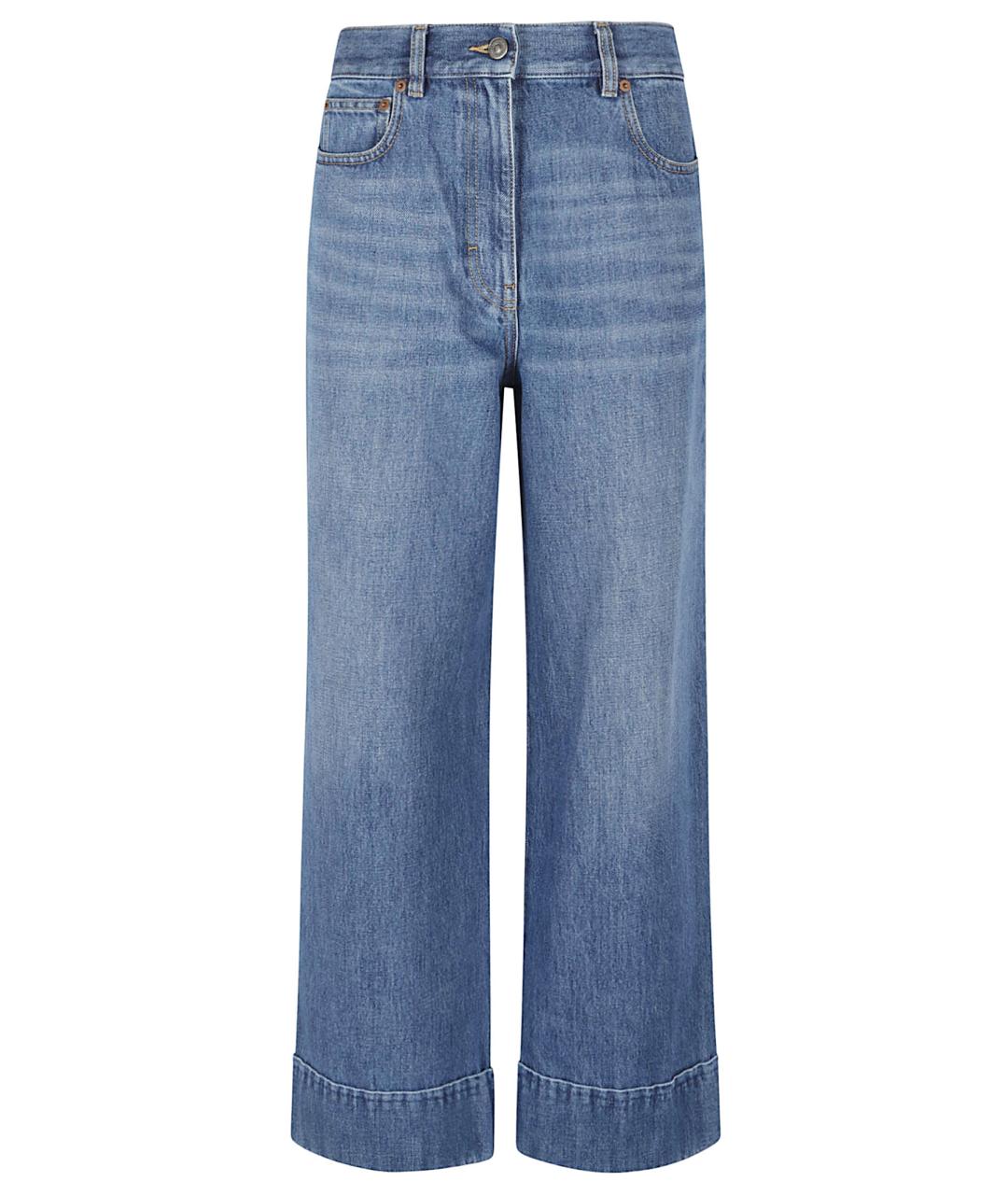 VALENTINO Синие хлопковые прямые джинсы, фото 1