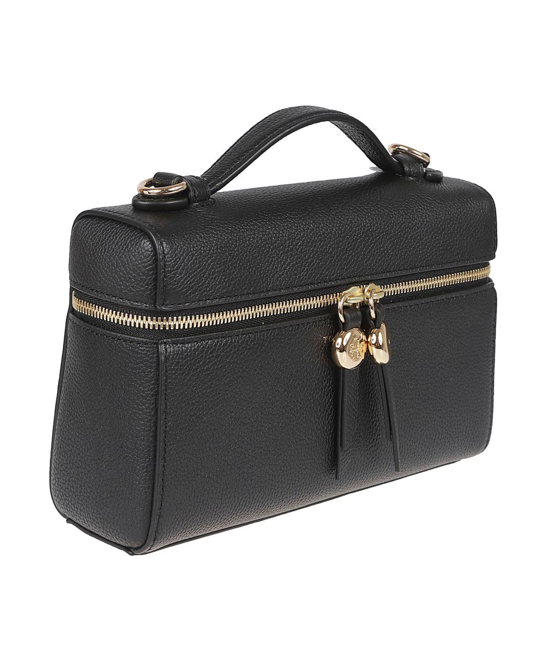 TORY BURCH Черная кожаная сумка с короткими ручками, фото 3