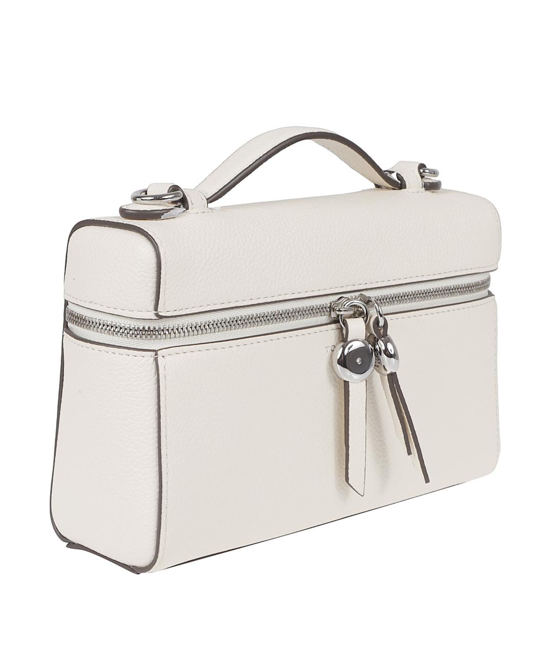 TORY BURCH Белая кожаная сумка с короткими ручками, фото 3